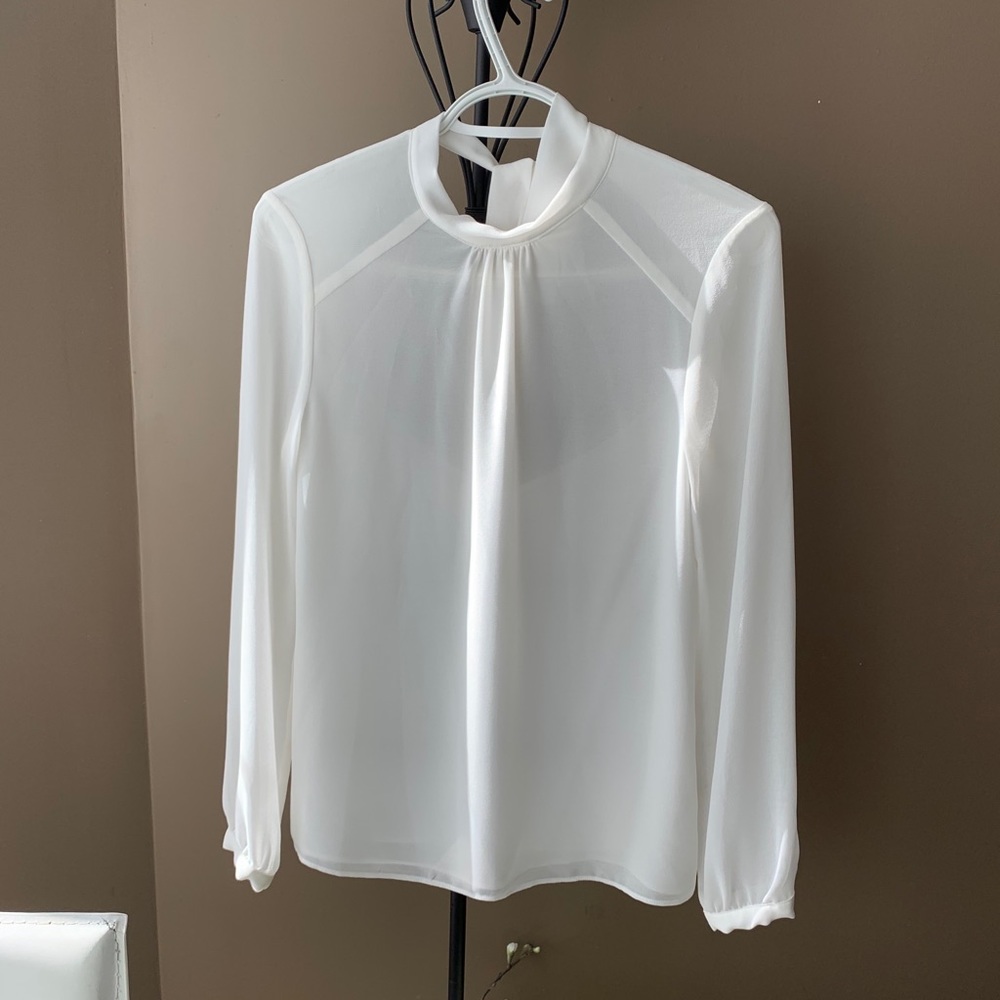 Zara Cream Blouse with Keyhole Back